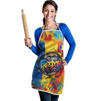 Romania Freedom Apron Flag Day June 26 - Raised Fist - Graffiti Style