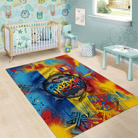 Romania Freedom Area Rug Flag Day June 26 - Raised Fist - Graffiti Style