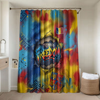 Romania Freedom Bathroom Set Flag Day June 26 - Raised Fist - Graffiti Style