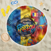 Romania Freedom Beach Blanket Flag Day June 26 - Raised Fist - Graffiti Style