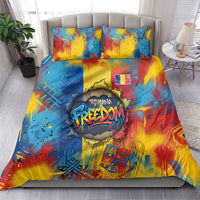 Romania Freedom Bedding Set Flag Day June 26 - Raised Fist - Graffiti Style