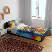 Romania Freedom Bedding Set Flag Day June 26 - Raised Fist - Graffiti Style