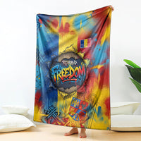 Romania Freedom Blanket Flag Day June 26 - Raised Fist - Graffiti Style