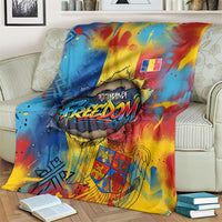 Romania Freedom Blanket Flag Day June 26 - Raised Fist - Graffiti Style