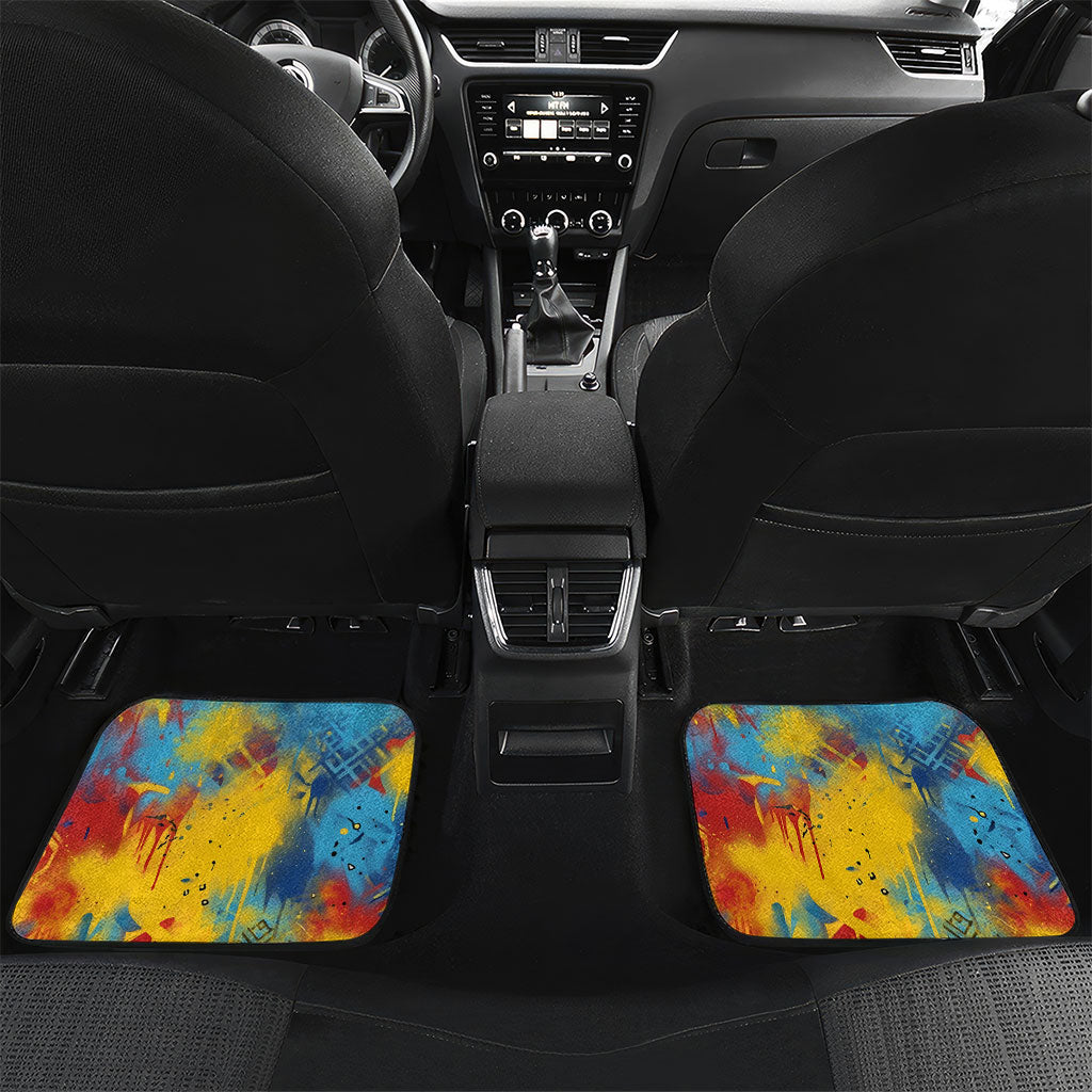 Romania Freedom Car Mats Flag Day June 26 - Raised Fist - Graffiti Style