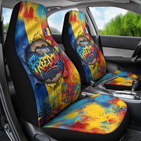 Romania Freedom Car Seat Cover Flag Day June 26 - Raised Fist - Graffiti Style
