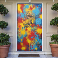 Romania Freedom Door Cover Flag Day June 26 - Raised Fist - Graffiti Style