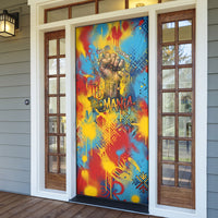 Romania Freedom Door Cover Flag Day June 26 - Raised Fist - Graffiti Style