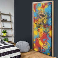 Romania Freedom Door Cover Flag Day June 26 - Raised Fist - Graffiti Style