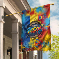 Romania Freedom Garden Flag Flag Day June 26 - Raised Fist - Graffiti Style