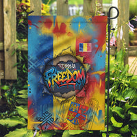 Romania Freedom Garden Flag Flag Day June 26 - Raised Fist - Graffiti Style
