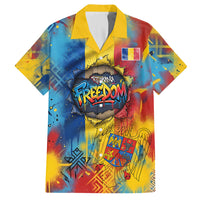 Romania Freedom Hawaiian Shirt Flag Day June 26 - Raised Fist - Graffiti Style