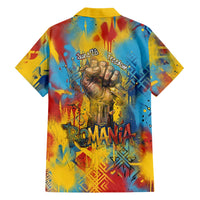 Romania Freedom Hawaiian Shirt Flag Day June 26 - Raised Fist - Graffiti Style