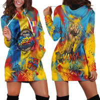 Romania Freedom Hoodie Dress Flag Day June 26 - Raised Fist - Graffiti Style