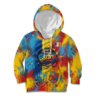 Romania Freedom Kid Hoodie Flag Day June 26 - Raised Fist - Graffiti Style