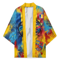 Romania Freedom Kimono Flag Day June 26 - Raised Fist - Graffiti Style