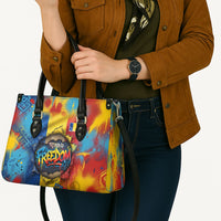 Romania Freedom Leather Bag Flag Day June 26 - Raised Fist - Graffiti Style