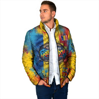 Romania Freedom Padded Jacket Flag Day June 26 - Raised Fist - Graffiti Style