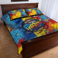 Romania Freedom Quilt Bed Set Flag Day June 26 - Raised Fist - Graffiti Style
