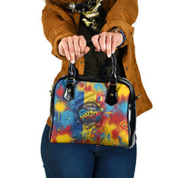 Romania Freedom Shoulder Handbag Flag Day June 26 - Raised Fist - Graffiti Style