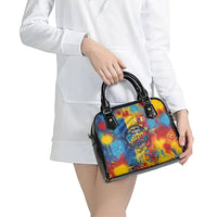 Romania Freedom Shoulder Handbag Flag Day June 26 - Raised Fist - Graffiti Style