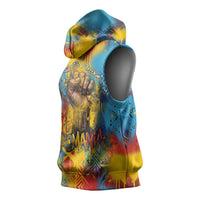 Romania Freedom Sleeveless Hoodie Flag Day June 26 - Raised Fist - Graffiti Style