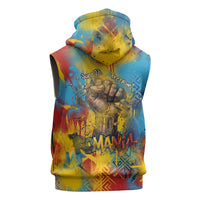 Romania Freedom Sleeveless Zip Hoodie Flag Day June 26 - Raised Fist - Graffiti Style