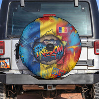 Romania Freedom Spare Tire Cover Flag Day June 26 - Raised Fist - Graffiti Style