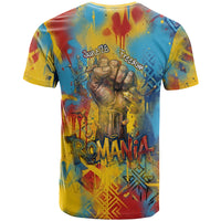 Romania Freedom T Shirt Flag Day June 26 - Raised Fist - Graffiti Style