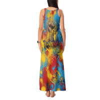 Romania Freedom Tank Maxi Dress Flag Day June 26 - Raised Fist - Graffiti Style
