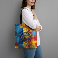 Romania Freedom Tote Bag Flag Day June 26 - Raised Fist - Graffiti Style