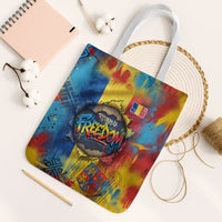 Romania Freedom Tote Bag Flag Day June 26 - Raised Fist - Graffiti Style