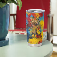 Romania Freedom Tumbler Cup Flag Day June 26 - Raised Fist - Graffiti Style