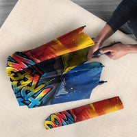 Romania Freedom Umbrella Flag Day June 26 - Raised Fist - Graffiti Style