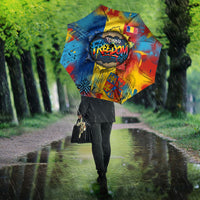 Romania Freedom Umbrella Flag Day June 26 - Raised Fist - Graffiti Style