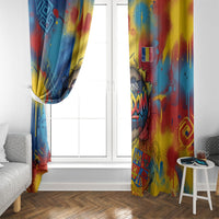 Romania Freedom Window Curtain Flag Day June 26 - Raised Fist - Graffiti Style