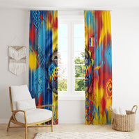 Romania Freedom Window Curtain Flag Day June 26 - Raised Fist - Graffiti Style
