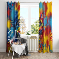 Romania Freedom Window Curtain Flag Day June 26 - Raised Fist - Graffiti Style