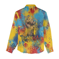 Romania Freedom Women Casual Shirt Flag Day June 26 - Raised Fist - Graffiti Style