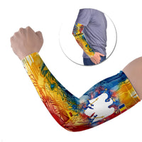 Romania We Are Free Eagle Arm Sleeves Romanian Flag Broken Chains - Watercolor Style