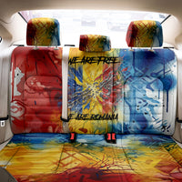 Romania We Are Free Eagle Back Car Seat Cover Romanian Flag Broken Chains - Watercolor Style