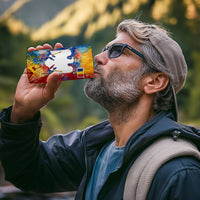 Romania We Are Free Eagle 4 in 1 Can Cooler Tumbler Romanian Flag Broken Chains - Watercolor Style