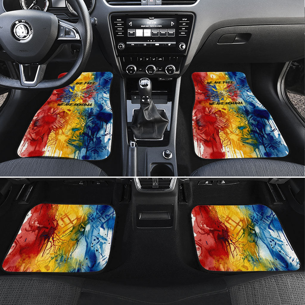 Romania We Are Free Eagle Car Mats Romanian Flag Broken Chains - Watercolor Style