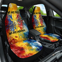 Romania We Are Free Eagle Car Seat Cover Romanian Flag Broken Chains - Watercolor Style