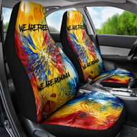 Romania We Are Free Eagle Car Seat Cover Romanian Flag Broken Chains - Watercolor Style