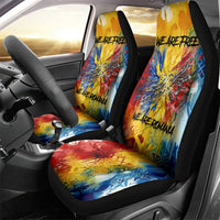 Romania We Are Free Eagle Car Seat Cover Romanian Flag Broken Chains - Watercolor Style