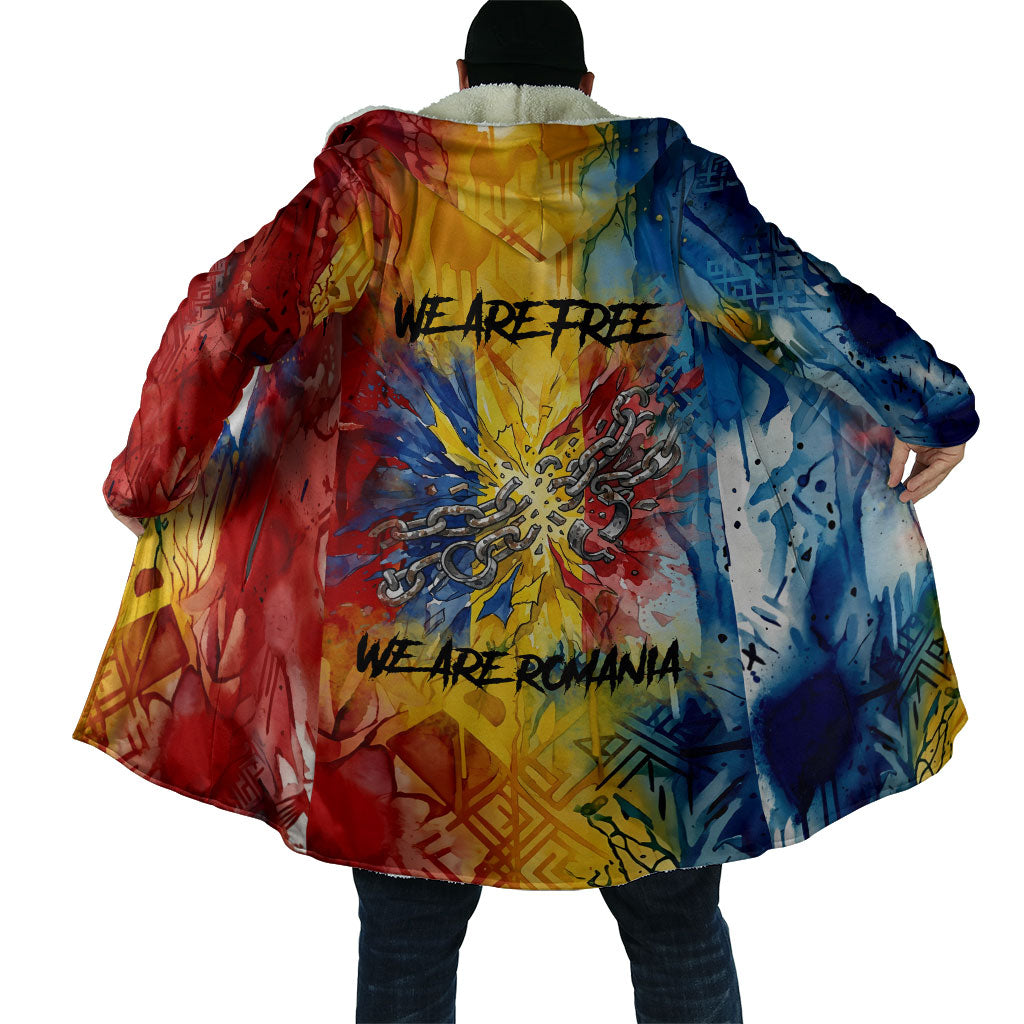 Romania We Are Free Eagle Cloak Romanian Flag Broken Chains - Watercolor Style
