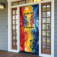 Romania We Are Free Eagle Door Cover Romanian Flag Broken Chains - Watercolor Style
