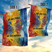 Romania We Are Free Eagle Garden Flag Romanian Flag Broken Chains - Watercolor Style