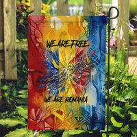 Romania We Are Free Eagle Garden Flag Romanian Flag Broken Chains - Watercolor Style